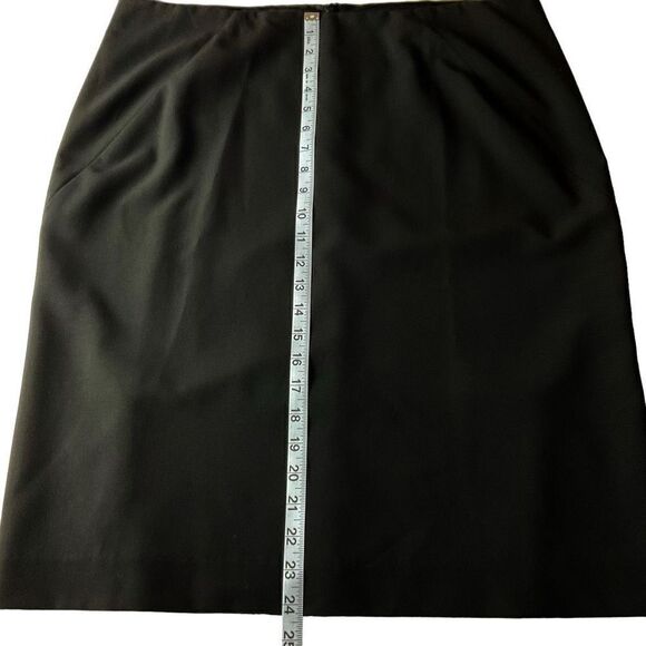 Franco Mirabelli Skirt Knee Length Black Lined 2 Back Slits Back Zipper Women 14 - Picture 5 of 12